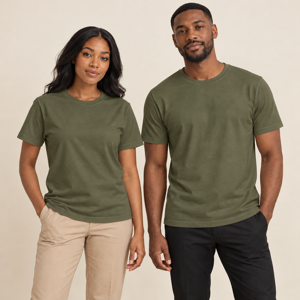 T-shirt adulte uni Rebokams vert olive