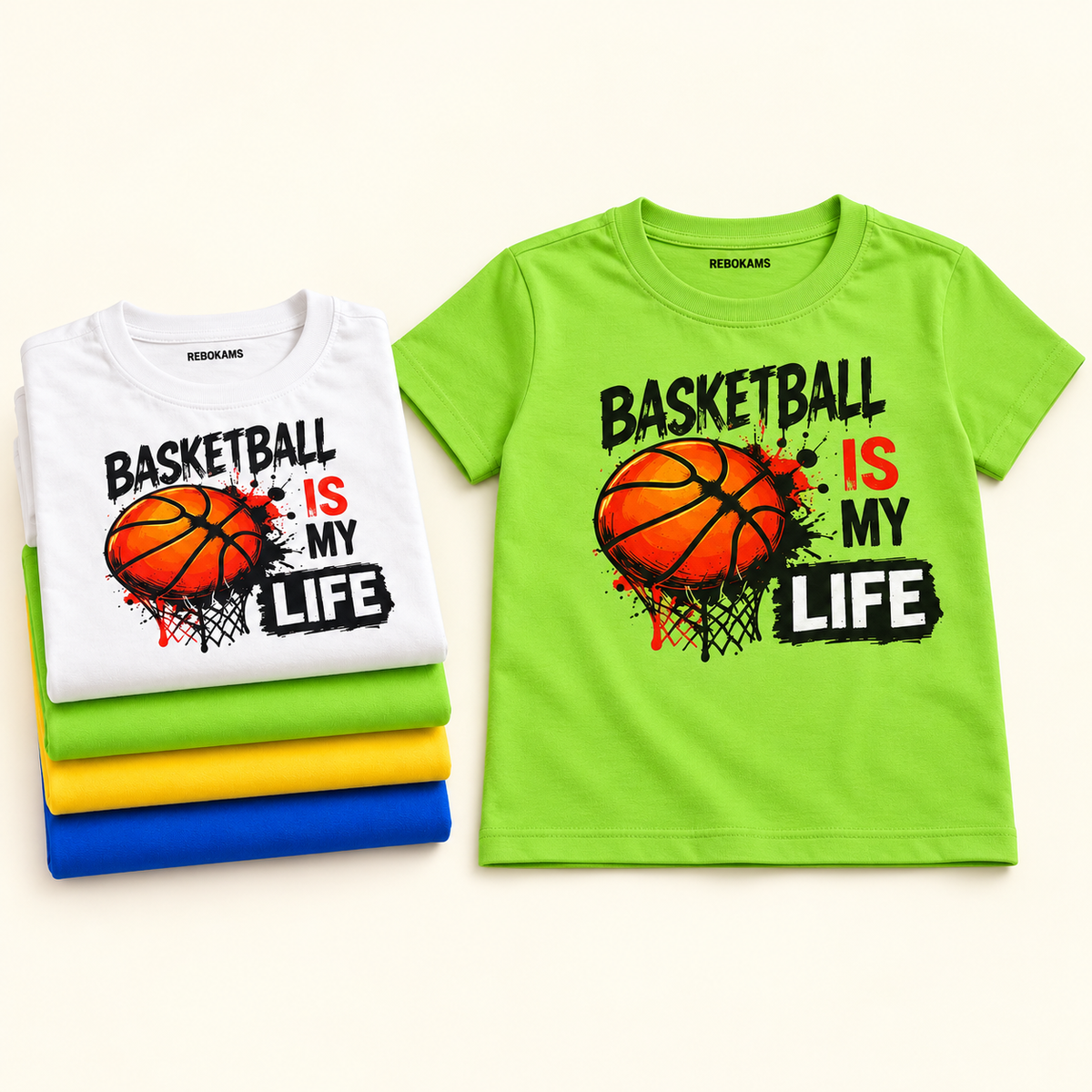 Lot de 4 t-shirts enfant Rebokams Kids – Basketball