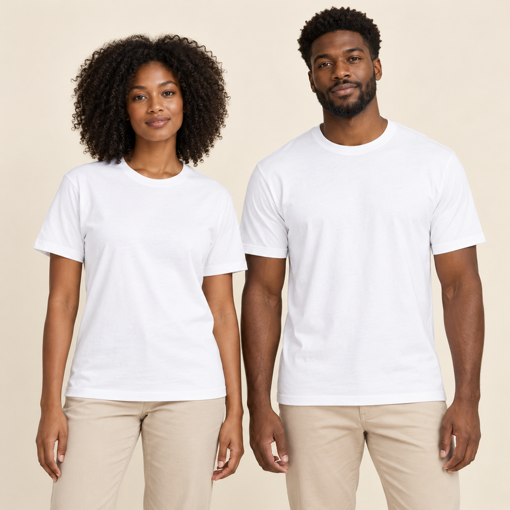 Lot de 5 t-shirts adultes unisexes blancs unis – Rebokams