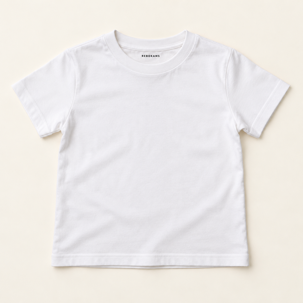 T-shirt enfant uni Rebokams Kids blanc.