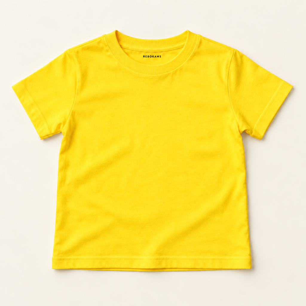 T-shirt enfant uni Rebokams Kids jaune.