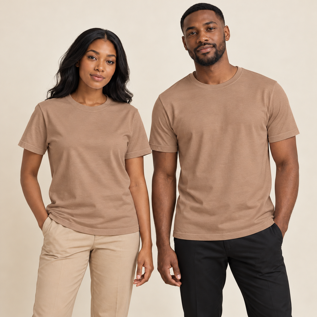 T-shirt adulte uni Rebokams  couleur marron