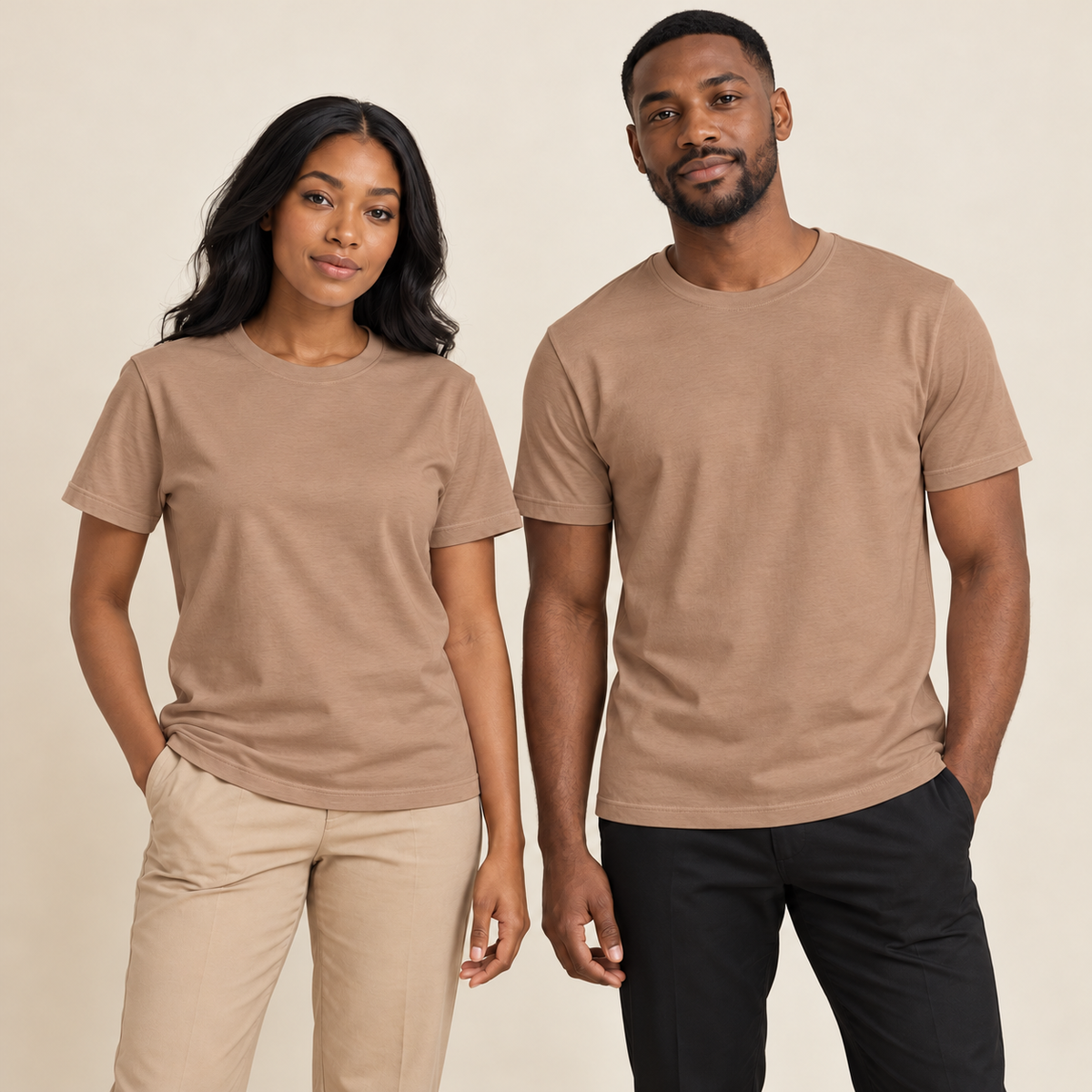 T-shirt adulte uni Rebokams  couleur marron