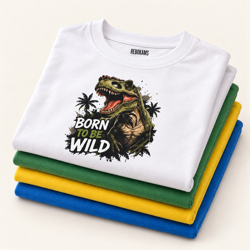 Lot de 4 t-shirts enfant Rebokams Kids – Dinosaure.