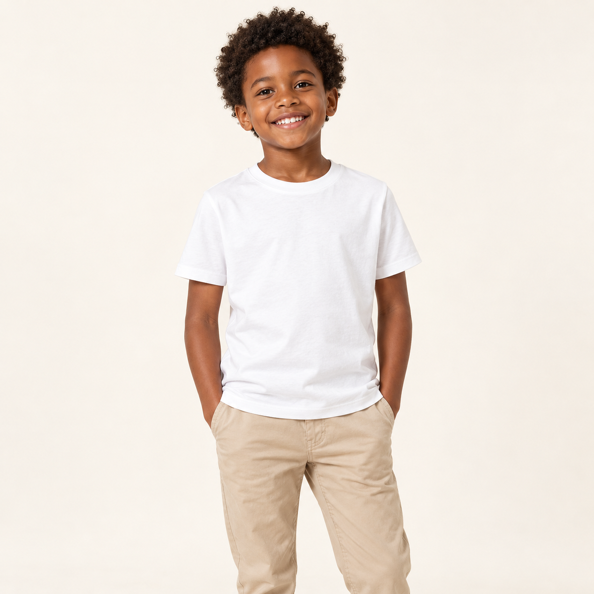 T-shirt enfant uni Rebokams Kids blanc.