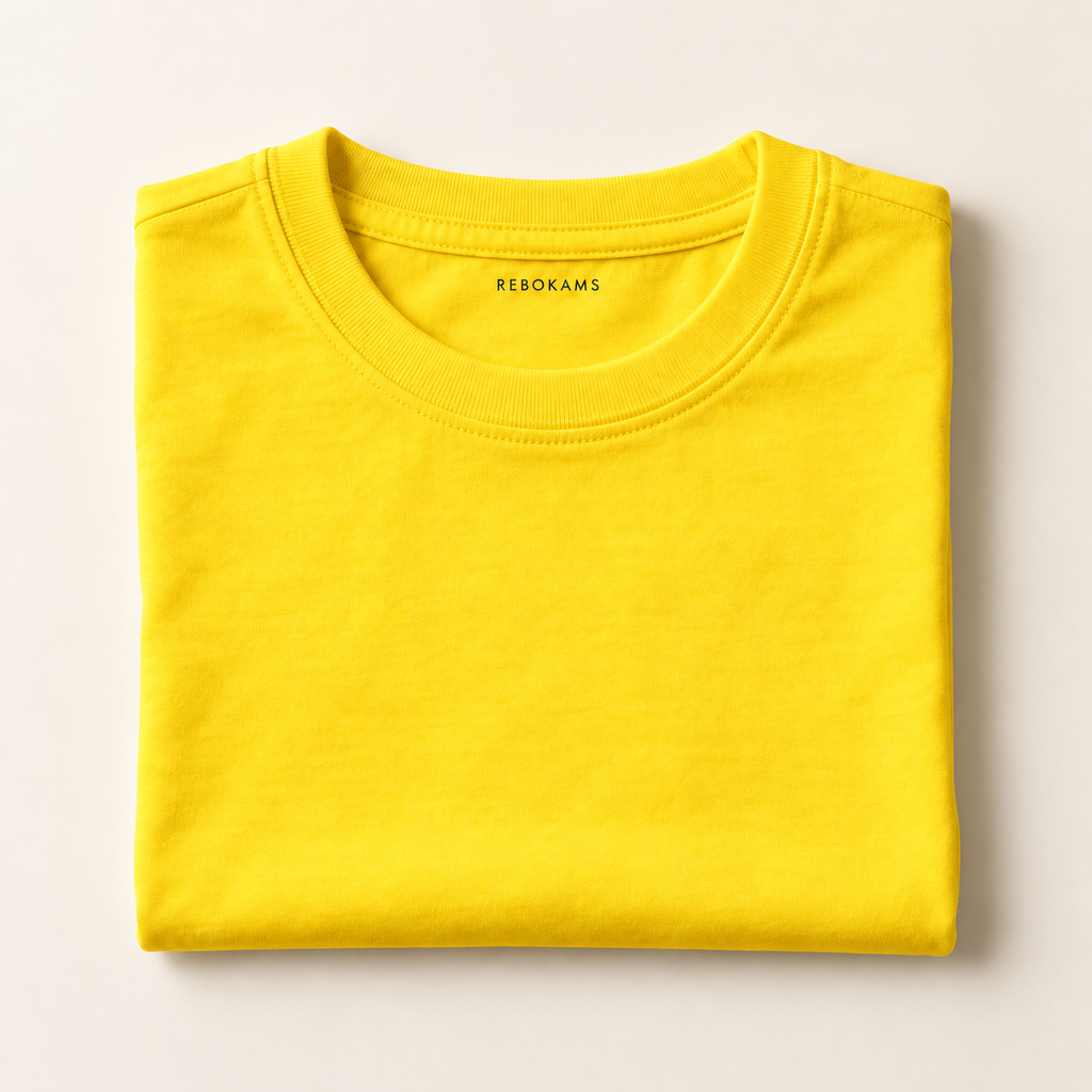 T-shirt enfant uni Rebokams Kids jaune.