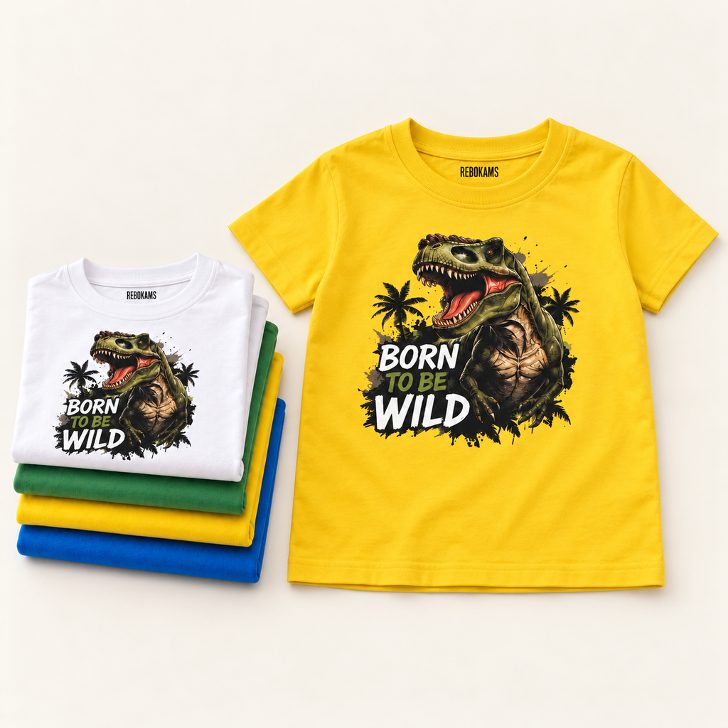 Lot de 4 t-shirts enfant Rebokams Kids – Dinosaure.