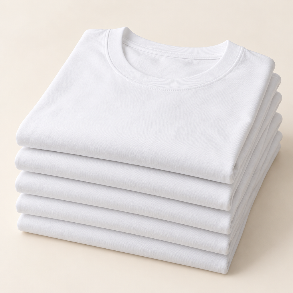 Lot de 5 t-shirts adultes unisexes blancs unis – Rebokams